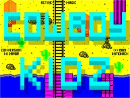 Title screen of Cowboy Kidz on the Sinclair ZX Spectrum.