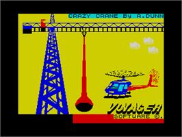 Title screen of Crazy Crane on the Sinclair ZX Spectrum.