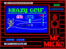 Title screen of Crazy Golf on the Sinclair ZX Spectrum.