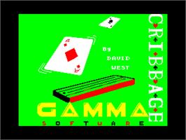 Title screen of Cribbage on the Sinclair ZX Spectrum.