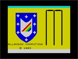 Title screen of Cricket Captain (Allason Computing) on the Sinclair ZX Spectrum.