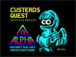 Title screen of Custerd's Quest on the Sinclair ZX Spectrum.