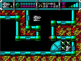 Title screen of Cybernoid 2: The Revenge on the Sinclair ZX Spectrum.