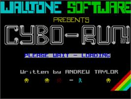 Title screen of Cybo Run on the Sinclair ZX Spectrum.