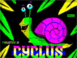 Title screen of Cyclus on the Sinclair ZX Spectrum.