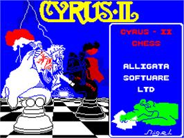 Title screen of Cyrus 2 on the Sinclair ZX Spectrum.
