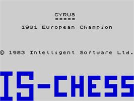 Title screen of Cyrus Is Chess on the Sinclair ZX Spectrum.