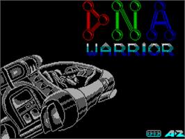Title screen of D.n.a. Warrior on the Sinclair ZX Spectrum.