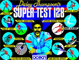 Title screen of Daley Thompson's Super-test on the Sinclair ZX Spectrum.