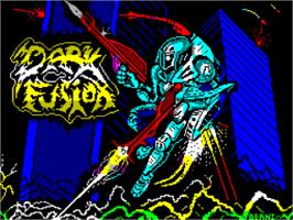 Title screen of Dark Fusion on the Sinclair ZX Spectrum.