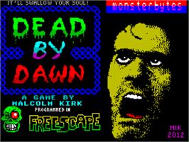 Title screen of Dead By Dawn on the Sinclair ZX Spectrum.