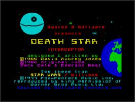 Title screen of Death Star Interceptor on the Sinclair ZX Spectrum.
