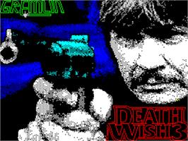 Title screen of Death Wish 3 on the Sinclair ZX Spectrum.
