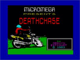 Title screen of Deathchase on the Sinclair ZX Spectrum.