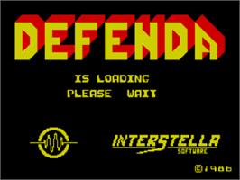 Title screen of Defenda on the Sinclair ZX Spectrum.
