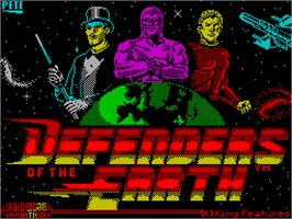 Title screen of Defenders of the Earth on the Sinclair ZX Spectrum.