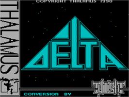 Title screen of Delta Charge on the Sinclair ZX Spectrum.