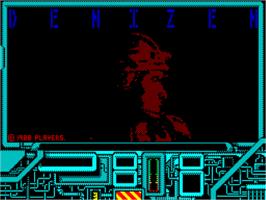 Title screen of Denizen on the Sinclair ZX Spectrum.