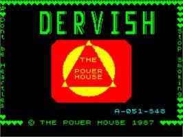 Title screen of Dervish on the Sinclair ZX Spectrum.