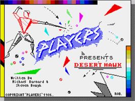 Title screen of Desert Hawk on the Sinclair ZX Spectrum.