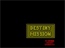 Title screen of Destiny Mission on the Sinclair ZX Spectrum.