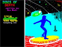 Title screen of Discs Of Death on the Sinclair ZX Spectrum.