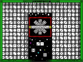 Title screen of Dominetris on the Sinclair ZX Spectrum.