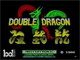 Title screen of Double Dragon on the Sinclair ZX Spectrum.