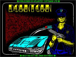 Title screen of Downtown on the Sinclair ZX Spectrum.