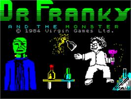Title screen of Dr. Franky And The Monster on the Sinclair ZX Spectrum.