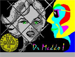 Title screen of Dr. Maddo! on the Sinclair ZX Spectrum.