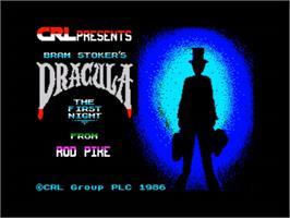 Title screen of Dracula on the Sinclair ZX Spectrum.