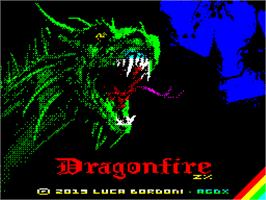 Title screen of Dragonfire on the Sinclair ZX Spectrum.