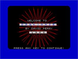 Title screen of Drakmaze on the Sinclair ZX Spectrum.
