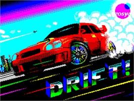 Title screen of Drift! on the Sinclair ZX Spectrum.