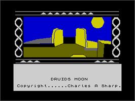 Title screen of Druids Moon on the Sinclair ZX Spectrum.
