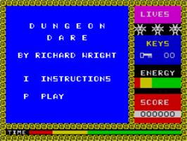 Title screen of Dungeon Dare on the Sinclair ZX Spectrum.