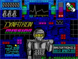 Title screen of Dynatron Mission on the Sinclair ZX Spectrum.