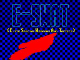 Title screen of ESWAT on the Sinclair ZX Spectrum.