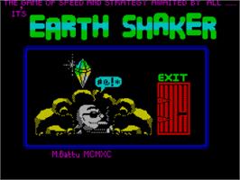 Title screen of Earth Shaker on the Sinclair ZX Spectrum.