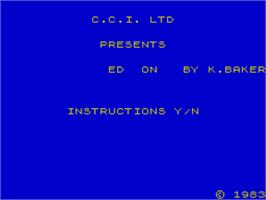 Title screen of Ed-on on the Sinclair ZX Spectrum.