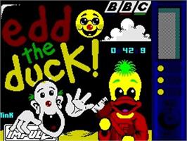 Title screen of Edd The Duck! on the Sinclair ZX Spectrum.