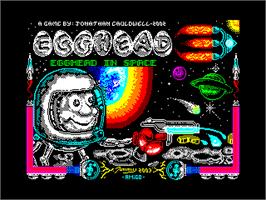 Title screen of Egghead In Space on the Sinclair ZX Spectrum.