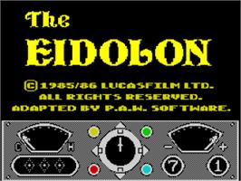 Title screen of Eidolon, The on the Sinclair ZX Spectrum.
