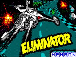 Title screen of Eliminator (Alternative Software) on the Sinclair ZX Spectrum.