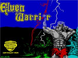 Title screen of Elven Warrior on the Sinclair ZX Spectrum.