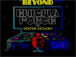 Title screen of Enigma Force on the Sinclair ZX Spectrum.
