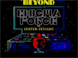 Title screen of Enigma Force on the Sinclair ZX Spectrum.