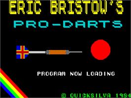 Title screen of Eric Bristow's Pro-darts on the Sinclair ZX Spectrum.