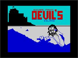Title screen of Escape From Devil's Island on the Sinclair ZX Spectrum.
